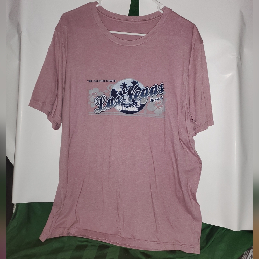 Large Pink Las Vegas Short Sleeved T Shirt